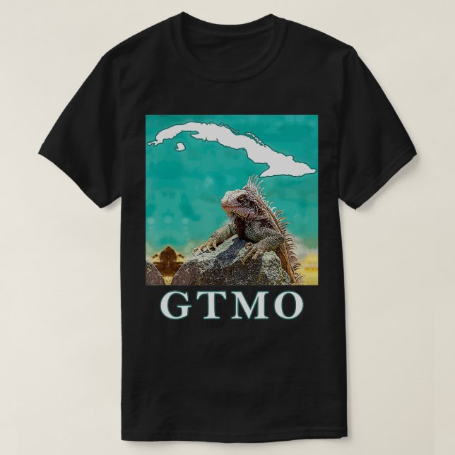 GTMO Iguana Guantanamo Bay Kuba T Shirt (Design framsida)