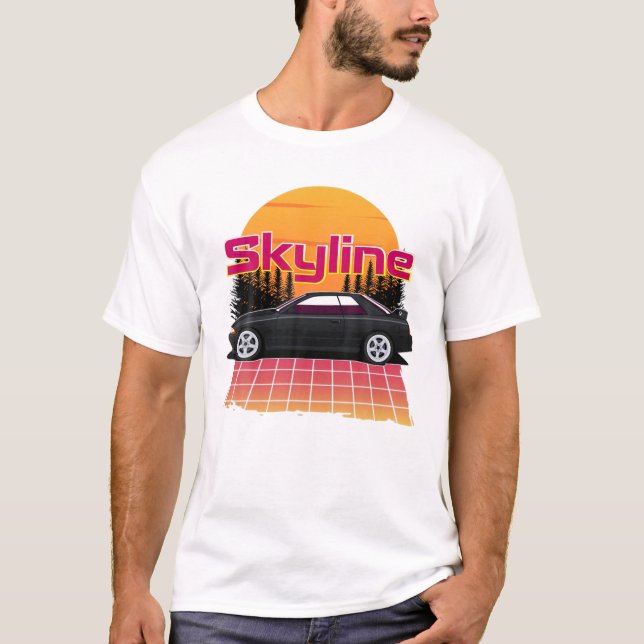 Gtr Skyline 1990 T Shirt (Framsida)
