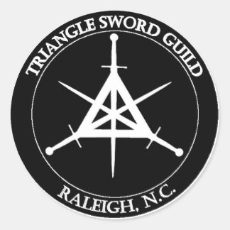 GTS försegling, stor (vit på svart) Runt Klistermärke