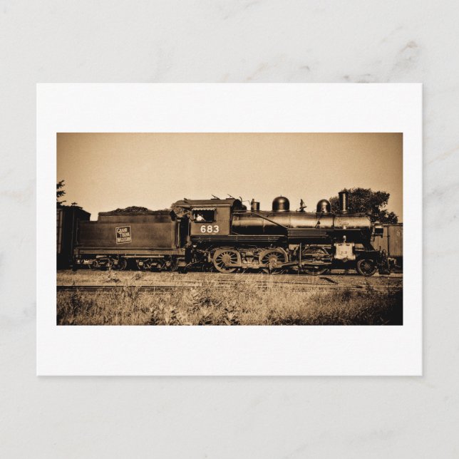 GTW Locomotive Engine #683 at Bay City MI Vykort (Framsida)