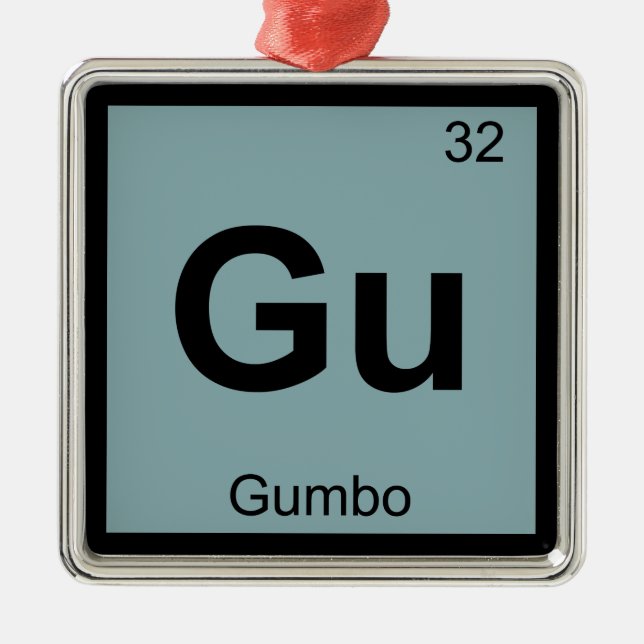 Gu - gumbokemi Periodic Bord Symbol Julgransprydnad Metall (Framsidan)