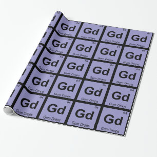 Gu - Kemisk droppsymbol Periodic Bord Symbol Presentpapper