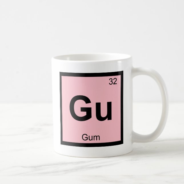 Gu - Tuggummi Kemiskt Periodiskt System Symbol Kaffemugg (Höger)