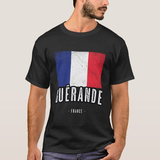Guã ©Rande Frankrike Fr Flagga Drapeau Franã§ Ais T Shirt (Framsida)