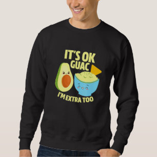 Guac Im Extra to Guacamole Avocado Food Pu Lång Ärmad Tröja