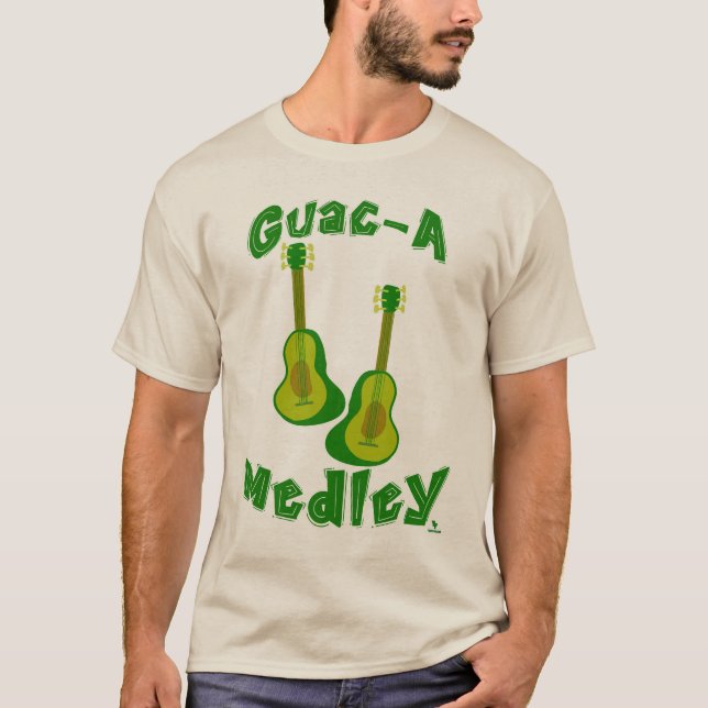 Guac Medley Guacamole Avocado Guitar Slogan T Shirt (Framsida)