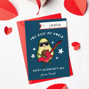 Guac My World Classroom Valentines day Card Inbjudningar