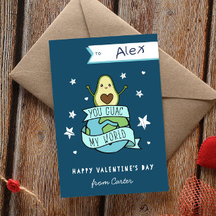 Guac My World Classroom Valentines day Card Inbjudningar