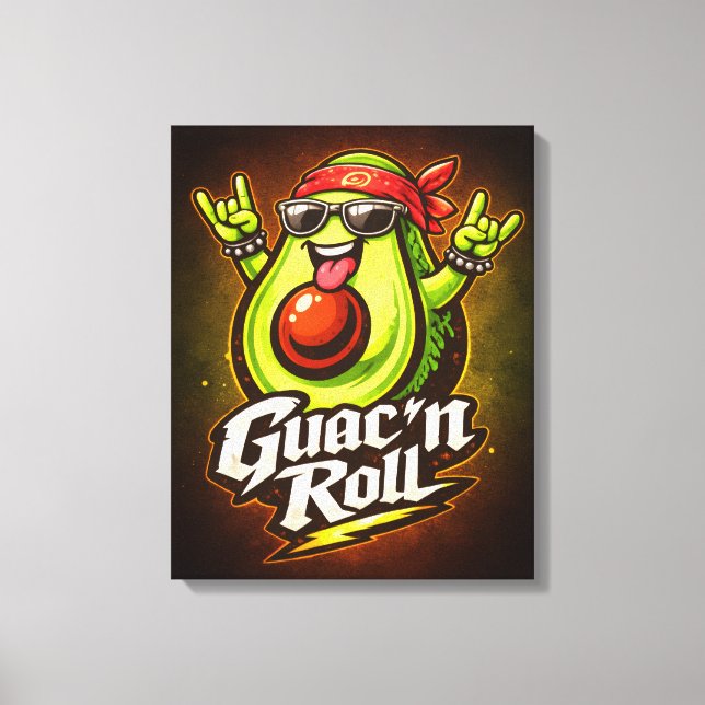 Guac 'n Roll - Guac Pack - Foodie Fiender Canvastryck (Framsida)