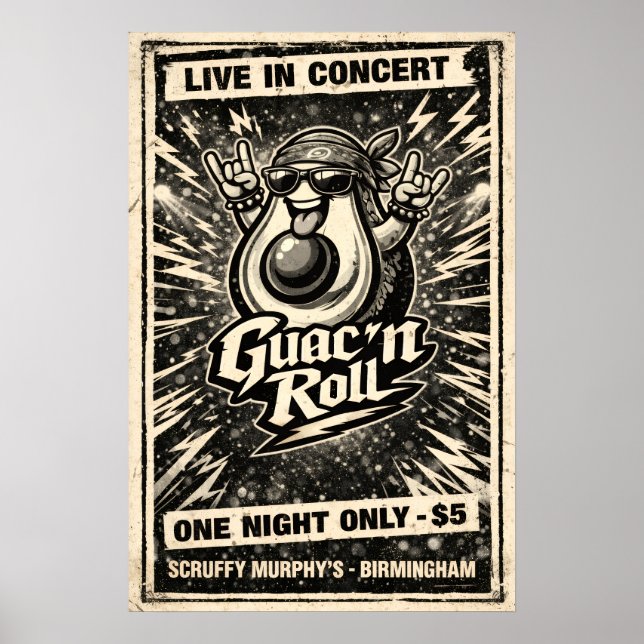 Guac 'n Roll - Guac Pack - Foodie Fiends Poster (Framsidan)