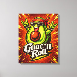 Guac 'n Roll - Guac Pack - Matgalna Vänner Canvastryck