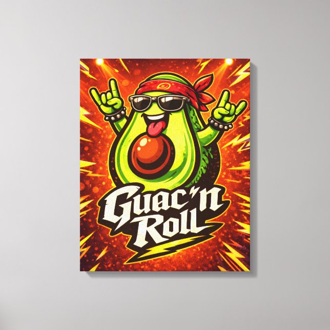 Guac 'n Roll - Guac Pack - Matgalna Vänner Canvastryck (Framsida)