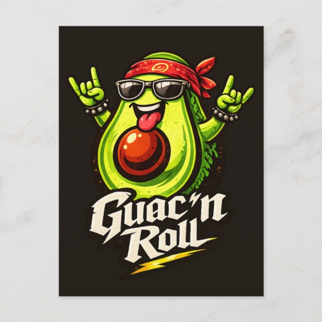 Guac 'n Roll - Guac Pack - Matgalna Vänner Vykort (Framsida)