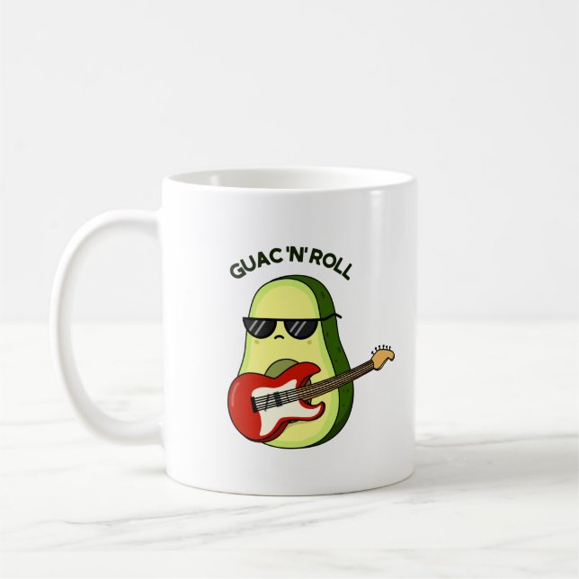 Guac och Roll Funny Avocado Pun Kaffemugg (Vänster)