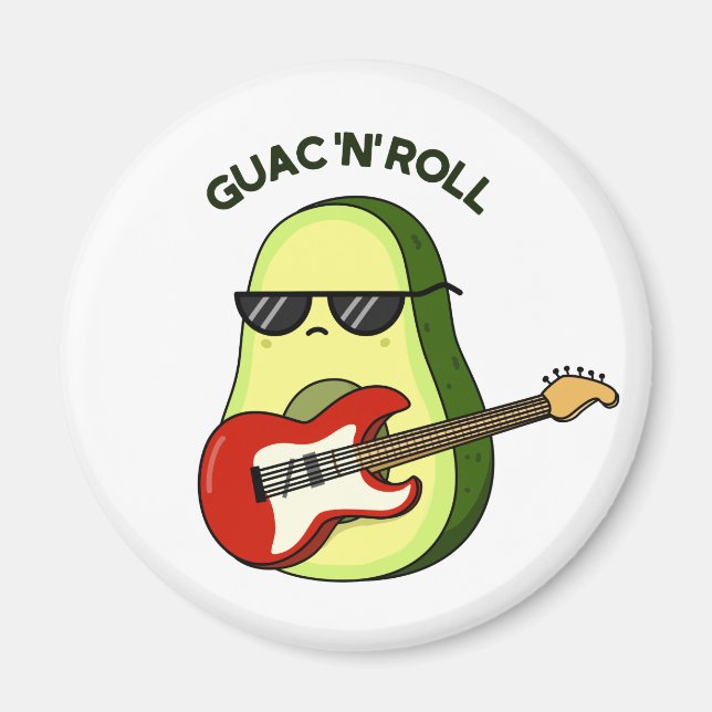 Guac och Roll Funny Avocado Pun Magnet (Framsidan)
