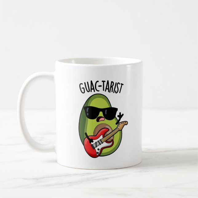 Guac-tarist Funny Avocado Pun Kaffemugg (Vänster)