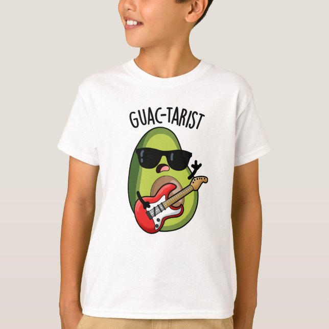 Guac-tarist Funny Avocado Pun T Shirt (Framsida)