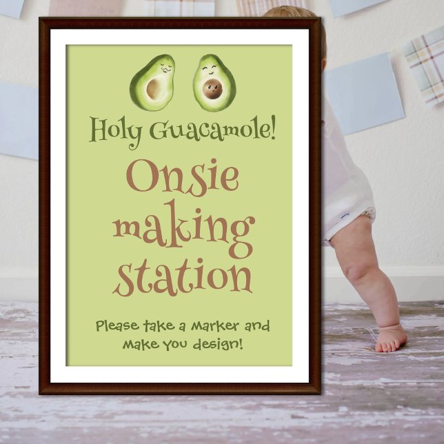 Guacamole Avocado Fiesta Baby Shower Onsie Game Poster (Skapare uppladdad)