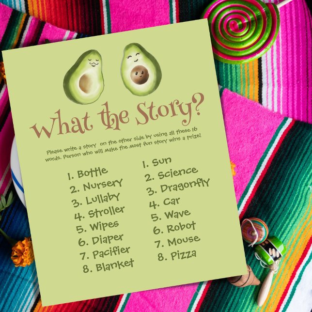 Guacamole Avocado Fiesta Baby Shower Story Game (Skapare uppladdad)