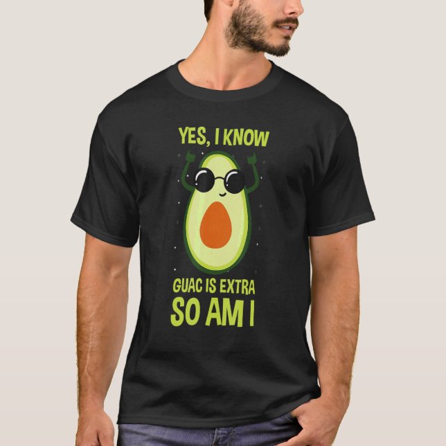 Guacamole Avocado Guac är Extra mexikanskt dino T Shirt (Framsida)
