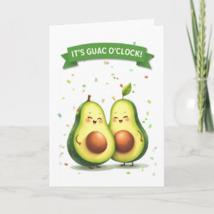 Guacamole Day Cute Avocado par med banner Kort