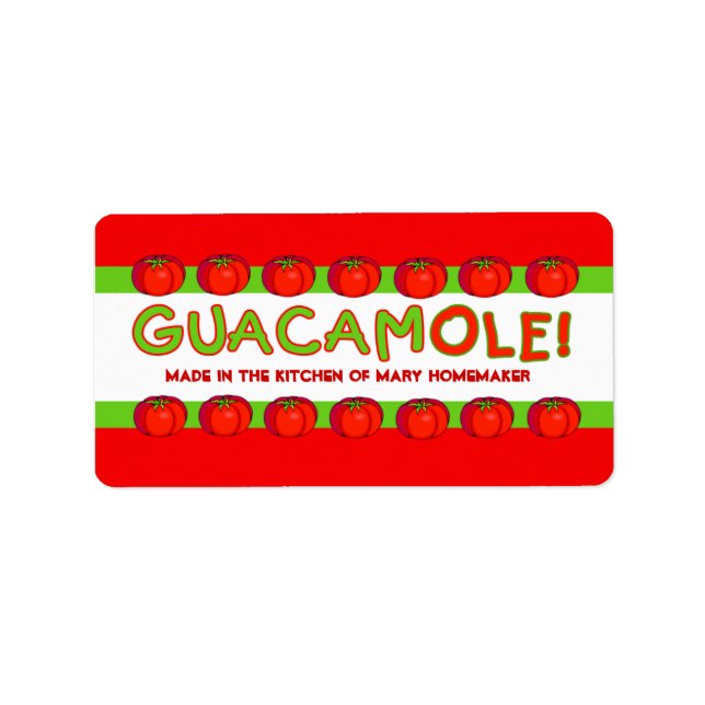 GUACAMOLE-etiketter för anpassning Adressetikett (Framsidan)