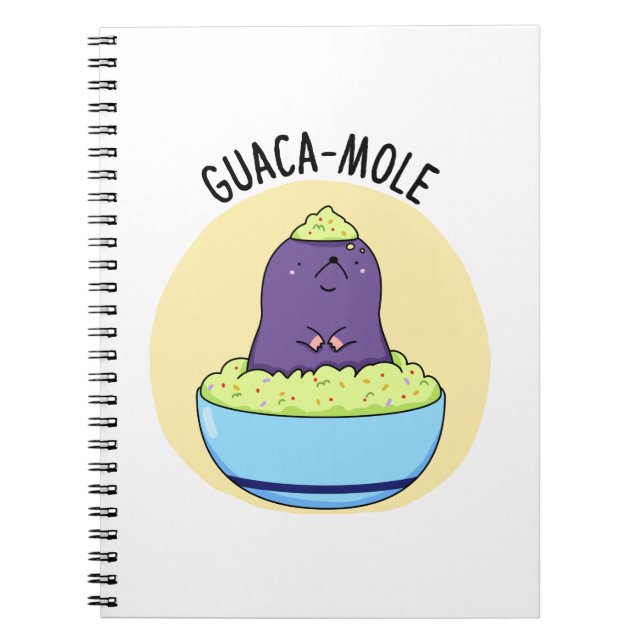 Guacamole Funny Mole in Guacamole Dip PUn Anteckningsbok (Framsidan)