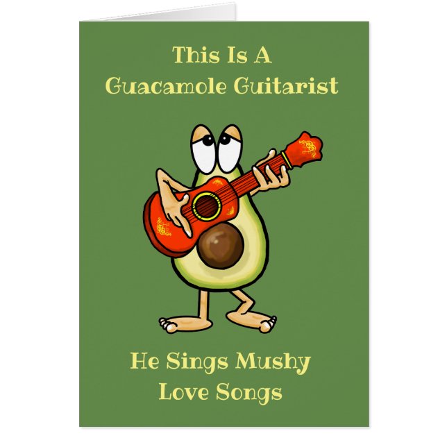 Guacamole Guitarist Romantic Greeting Card Hälsningskort (Framsidan)