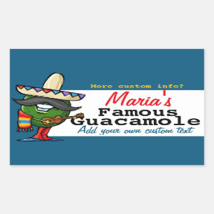 Guacamole Mexican Anpassade Food Gift Burk etikett