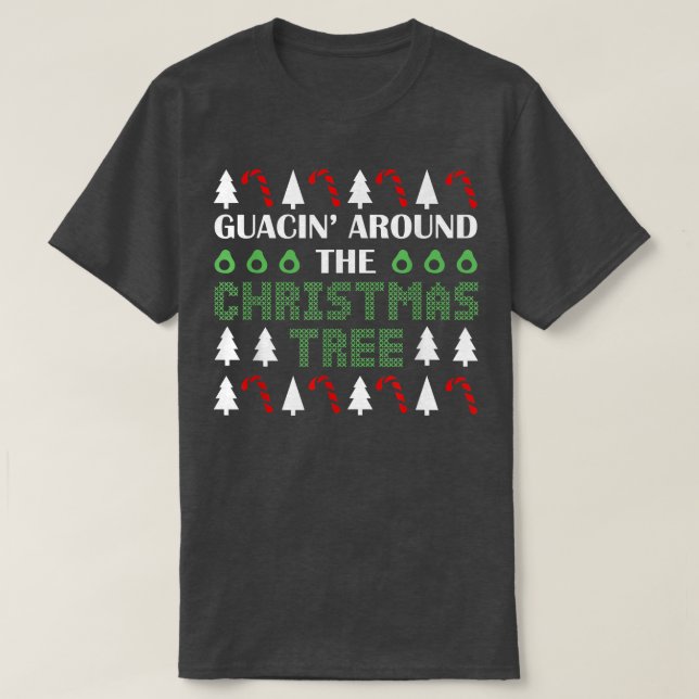 Guacin runt den tropiska Christma Julgran T Shirt (Design framsida)