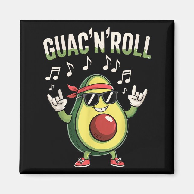 Guac'n'roll avokado rock  magnet (Framsidan)