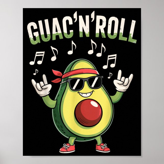 Guac'n'roll avokado rock  poster (Framsidan)