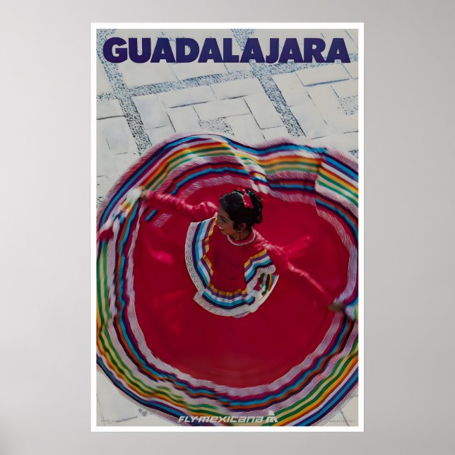 Guadalajara konst Mexiko Resaaffisch Mexikansk try Poster (Framsidan)