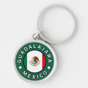 Guadalajara Mexico Rund Silverfärgad Nyckelring