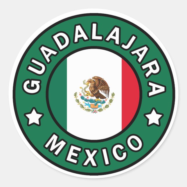 Guadalajara Mexiko-dekal Runt Klistermärke (Framsida)