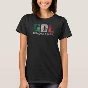 Guadalajara Mexiko Flagga Mexikanska flygplatskode T Shirt