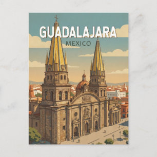 Guadalajara Mexiko Illustration Resa Konst Vintage Vykort