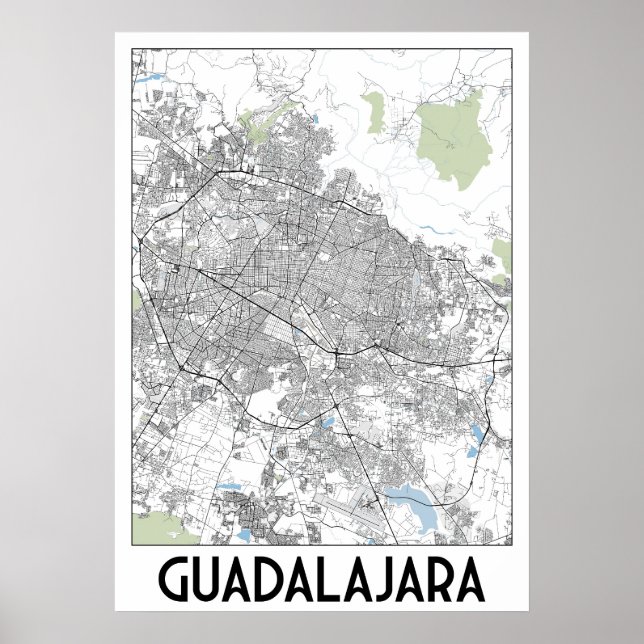 Guadalajara, Mexiko karta Poster (Framsidan)