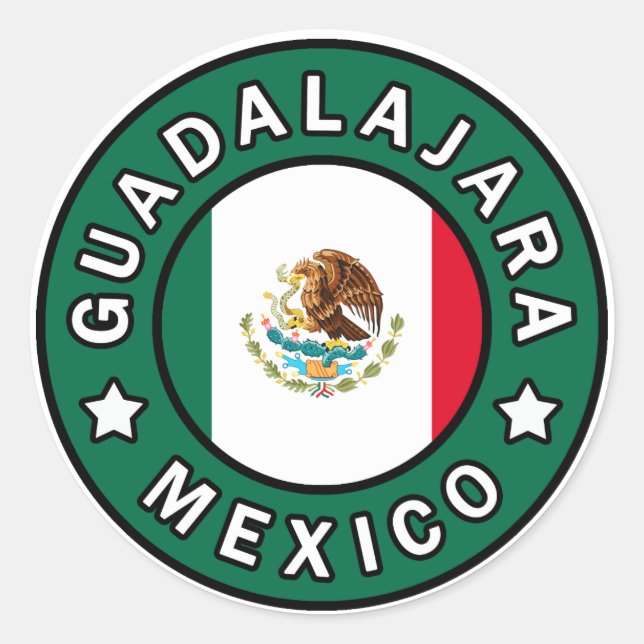 Guadalajara Mexiko Runt Klistermärke (Framsida)