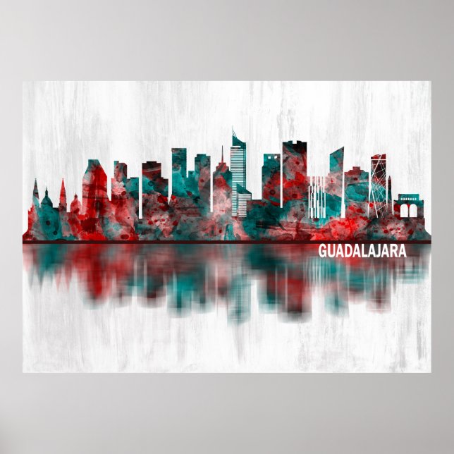 Guadalajara Mexiko Skyline Poster (Framsidan)