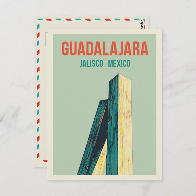 Guadalajara monument, Jalisco Mexiko illustration  Vykort (Fram/baksida)