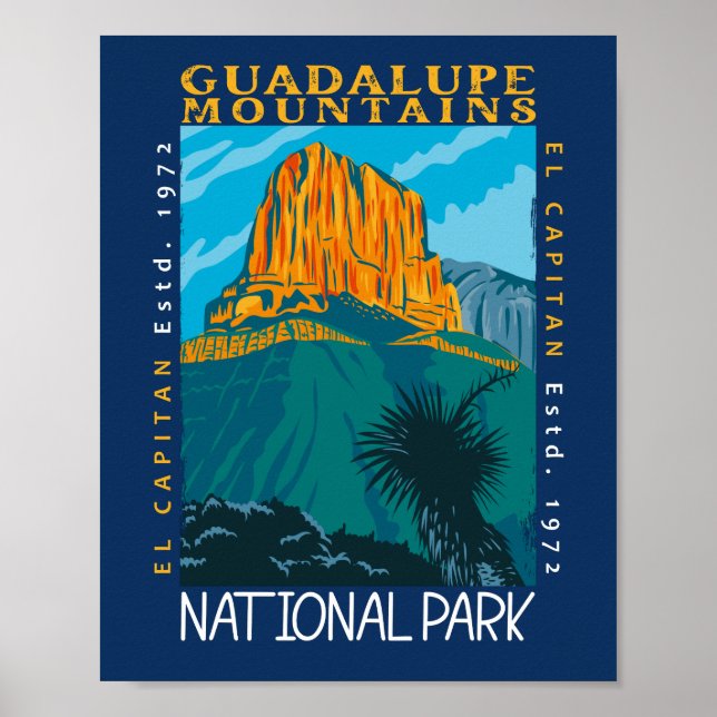 Guadalupe bergens nationalpark Distress Poster (Framsidan)