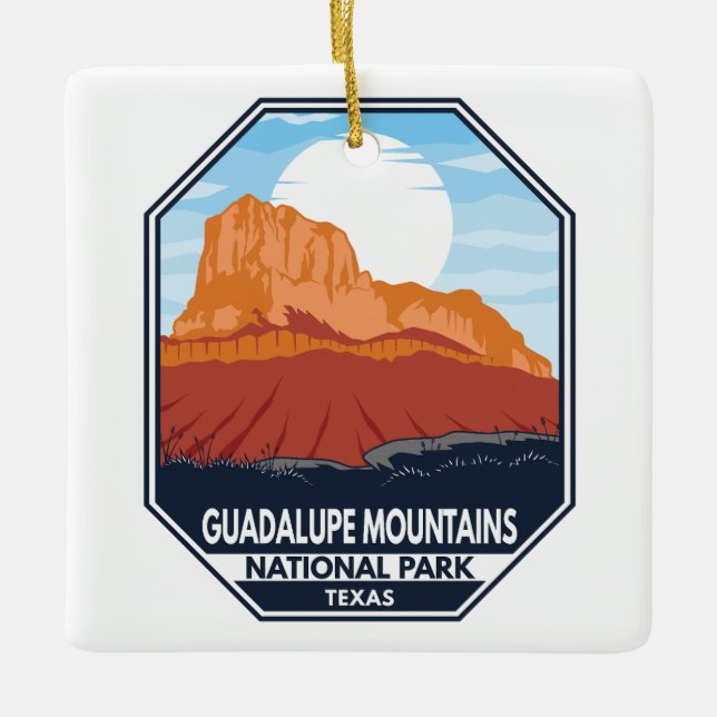 Guadalupe bergens nationalpark El Capitan Retro Julgransprydnad Keramik (Framsida)