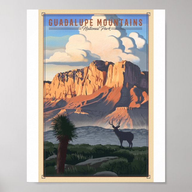 Guadalupe bergens nationalpark Litho Artwork Poster (Framsidan)