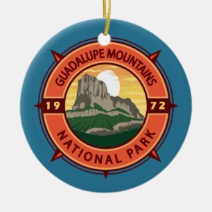 Guadalupe bergens nationalpark Retro Compass Julgransprydnad Keramik