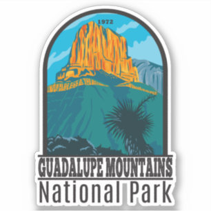 Guadalupe bergens nationalpark Retro Klistermärken