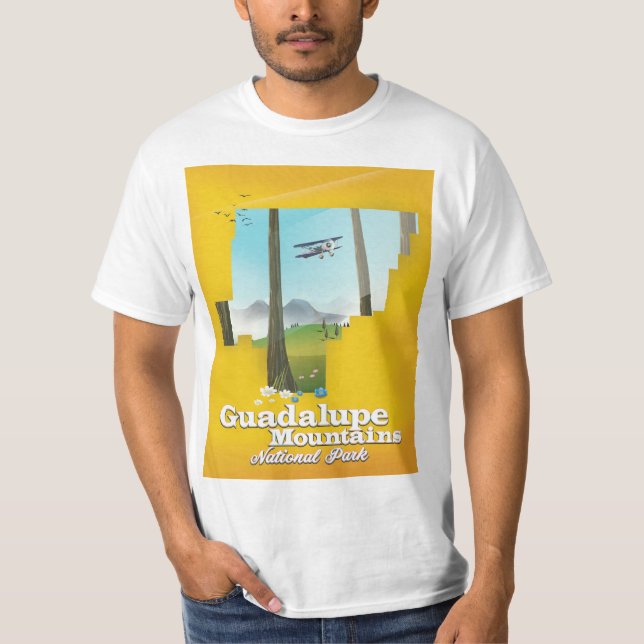 Guadalupe bergsberg nationalpark, Texas karta. T Shirt (Framsida)