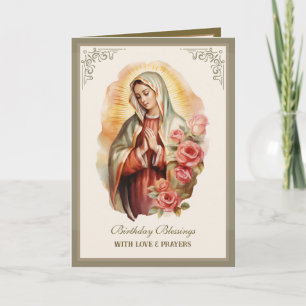 Guadalupe Blommig Religiös Firande Kort