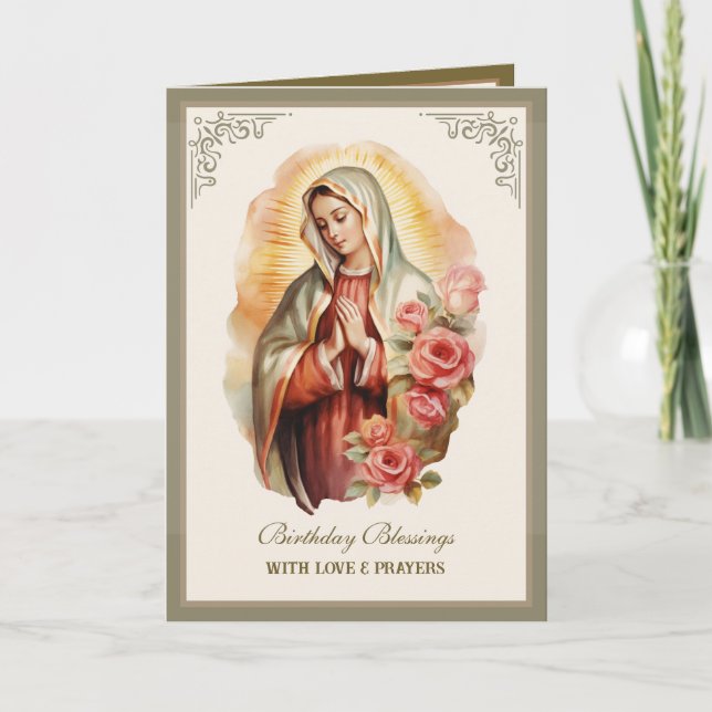 Guadalupe Blommig Religiös Firande Kort (Framsida)