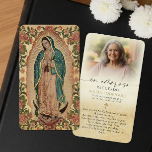 Guadalupe Fotominnesmärke Spanska Begravningskort Visitkort
